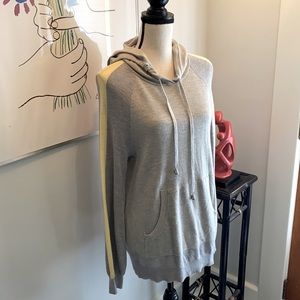 INC lighter weight hooded pullover top Sz L GR/YEL